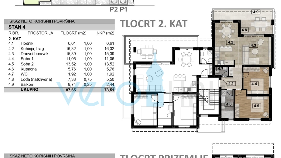 Malinska, Neubau, Penthouse mit Meerblick und Ein-Zimmer-Wohnung mit Garten, zu verkaufen